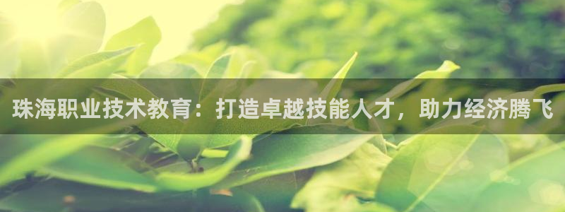 九游会ag真人官网|珠海职业技术教育：打造卓越技能人才，助力经济腾飞